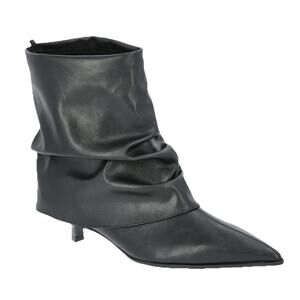 Time and Tru Women's Scrunch Fold-Over Kitten Heel Booties Boots Size 10 Slouchy